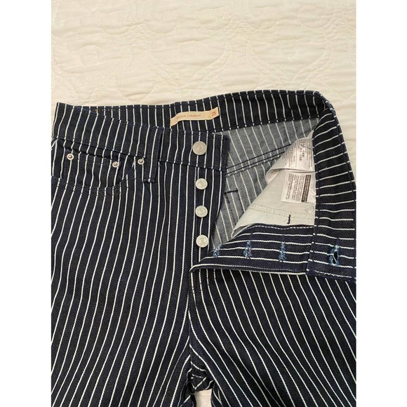 NWOT Levi’s Wedgie Straight Striped Blue Jeans Size 25 - Picture 10 of 10